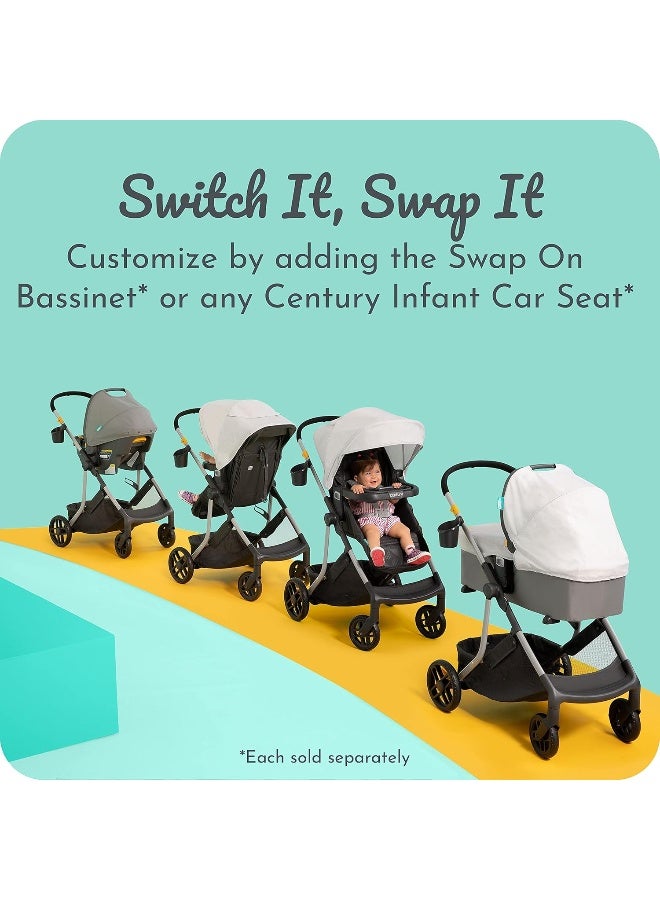 Century Swap On Modular Stroller, Berry - Image 4