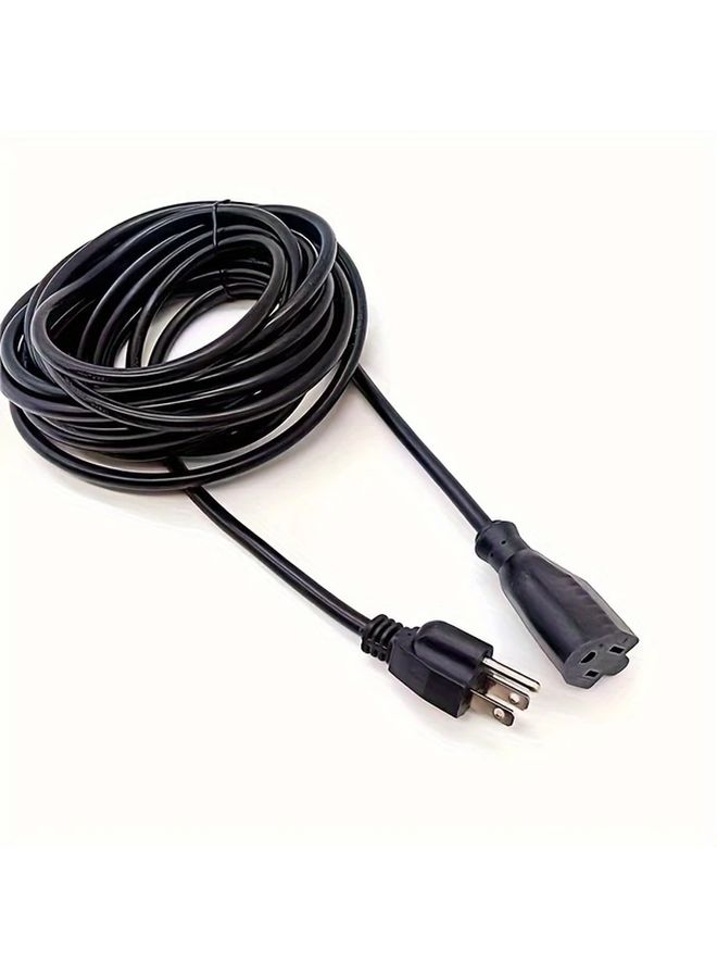 سلك تمديد ثقيل 15 قدم 14AWG مع قابس ذكر إلى أنثى معيار أمريكي أسود - Image 3