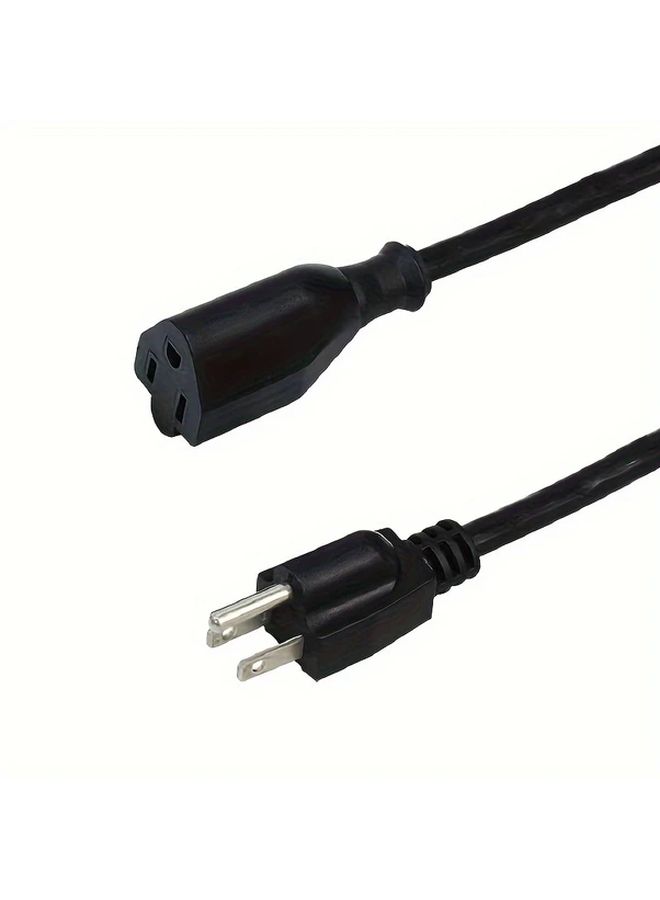 سلك تمديد ثقيل 15 قدم 14AWG مع قابس ذكر إلى أنثى معيار أمريكي أسود - Image 5