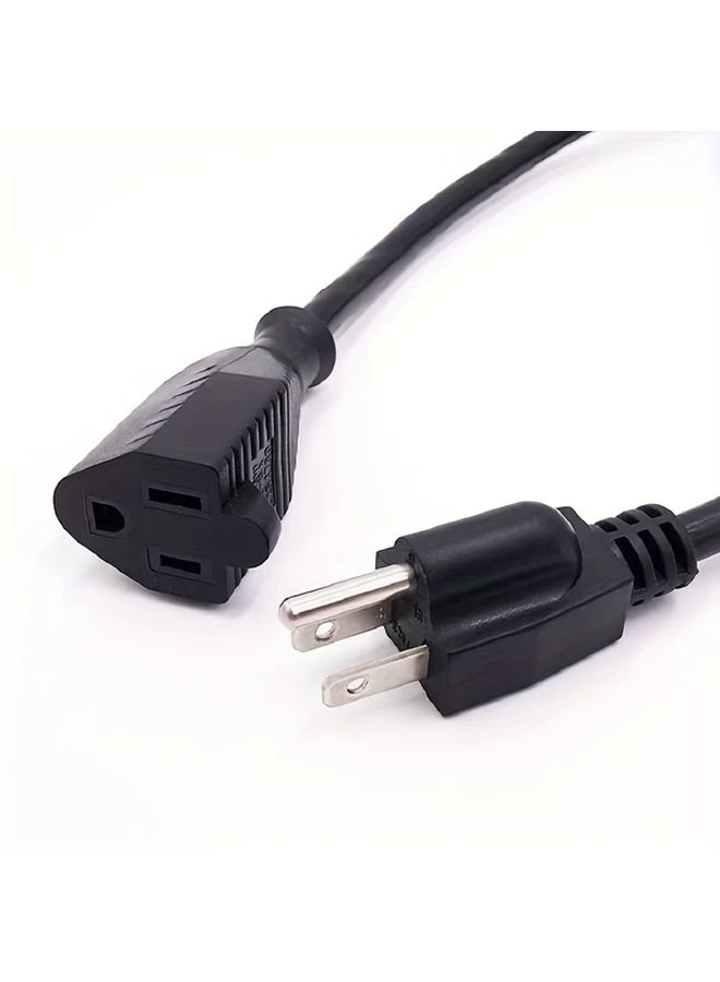 سلك تمديد ثقيل 15 قدم 14AWG مع قابس ذكر إلى أنثى معيار أمريكي أسود - Image 4