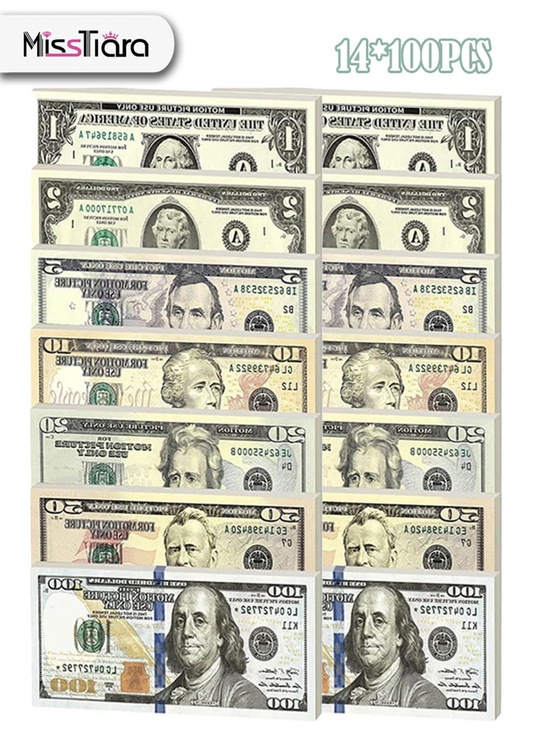 MissTiara 1400 Pieces Play Money for Kids Prop Money Replicas of US Dollar banknotesMagician Porp,Movie Props Assorted - Image 1