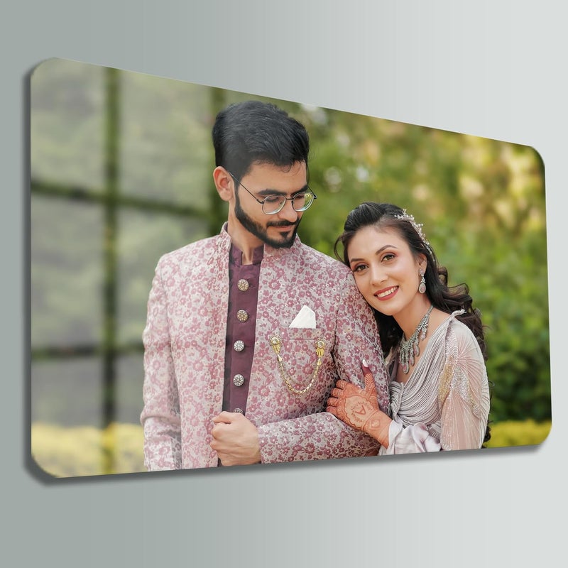 Print Uphaar Print Uphaar Personalized Waterproof UV Printing Acrylic 5mm Photo Frameless Picture Customised Gift For Wedding Birthday Anniversary Special Moment Horizontal 10X15 Inches  - Image 3