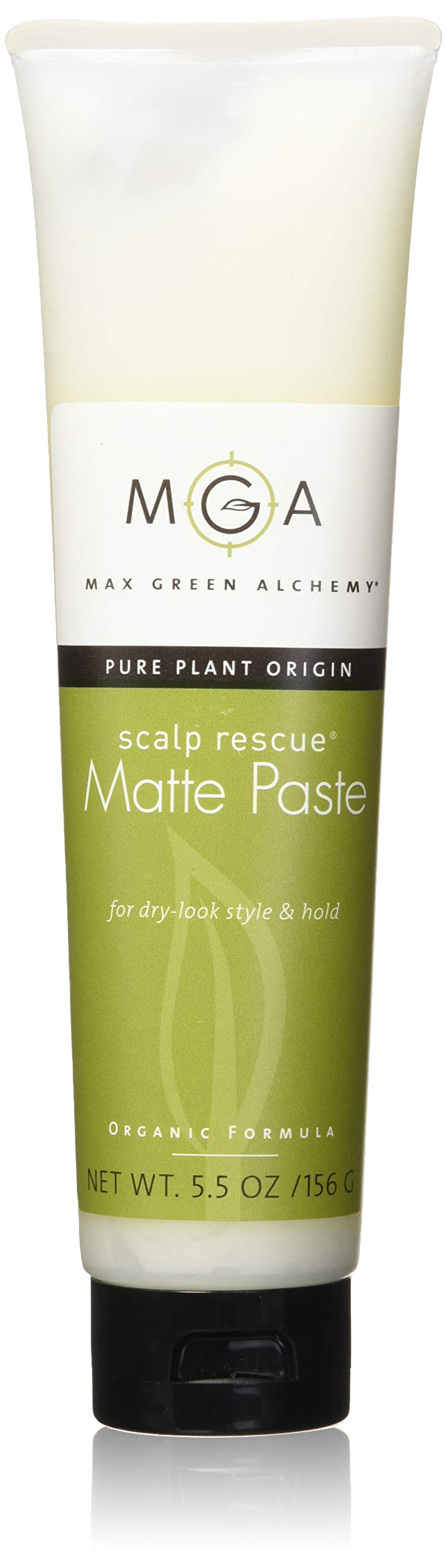 Max Green Alchemy MGA Vegan Matte Hair Paste Tube  Matte Texturizing Paste gives Natural Look Medium Hold  Creates Bulk made with Organic Formula for Men  Women  Unisex Color Safe and PVP Free  55 Ounces