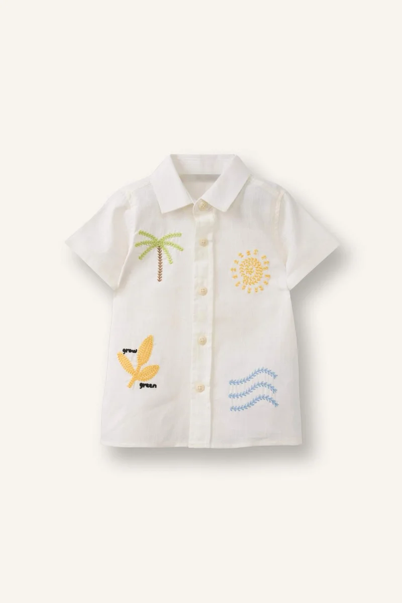 Defacto Baby Boy Oversize Fit Tropical Patterned Short Sleeve Shirt