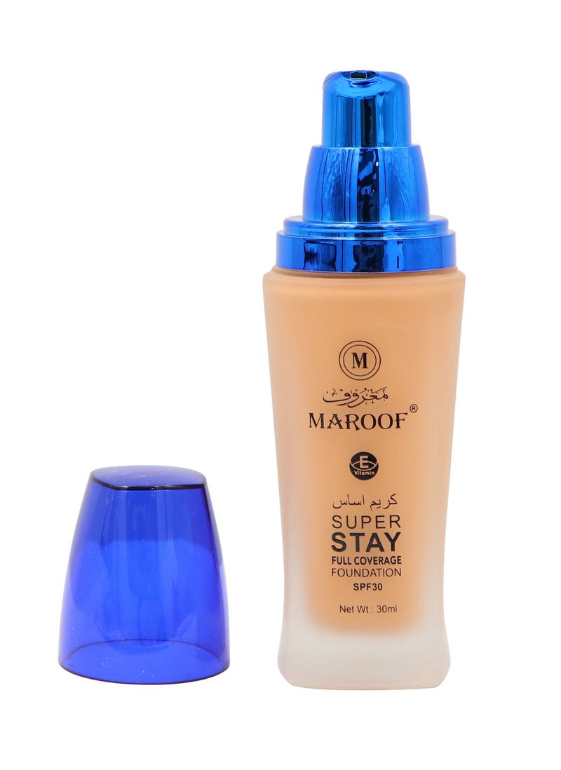 MAROOF 24 Hours Full Coverage Liquid Foundation SPF30 30ml Natural Ivory 02 - Image 3
