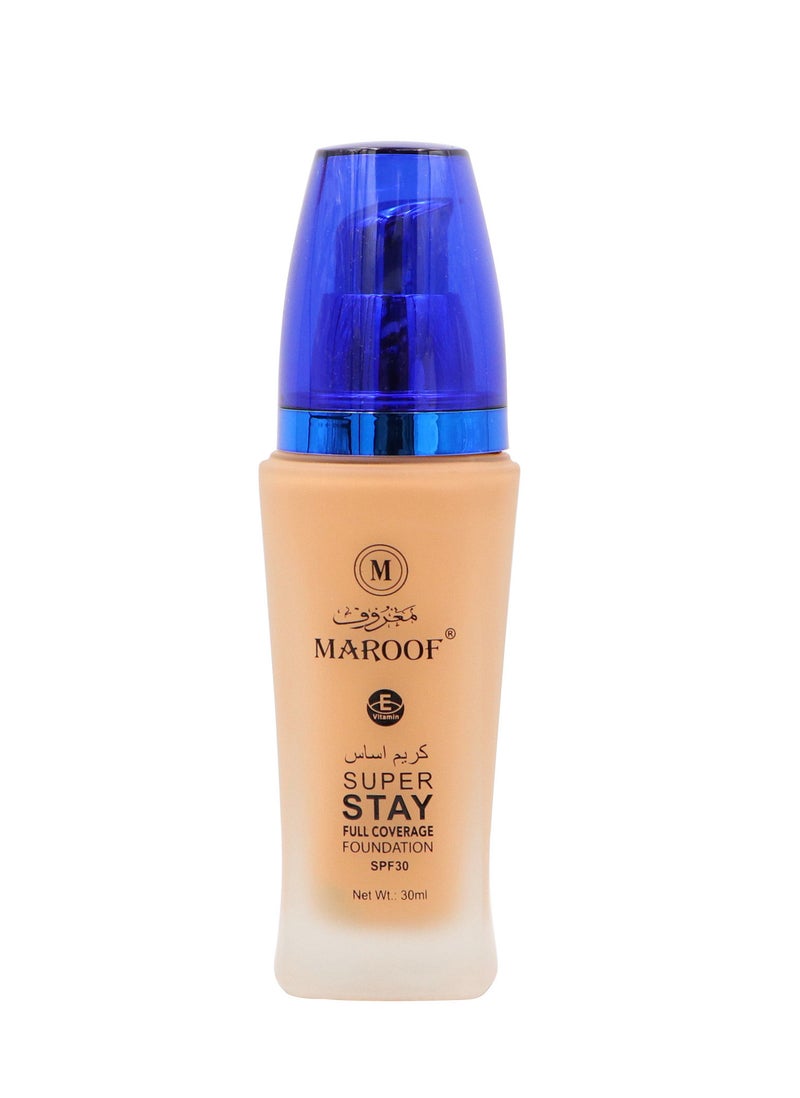 MAROOF 24 Hours Full Coverage Liquid Foundation SPF30 30ml Natural Ivory 02 - Image 1