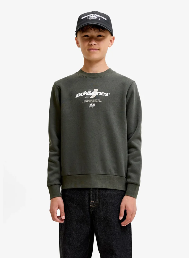 Jack & Jones Junior Youth Club Branding Crew Neck Sweatshirt