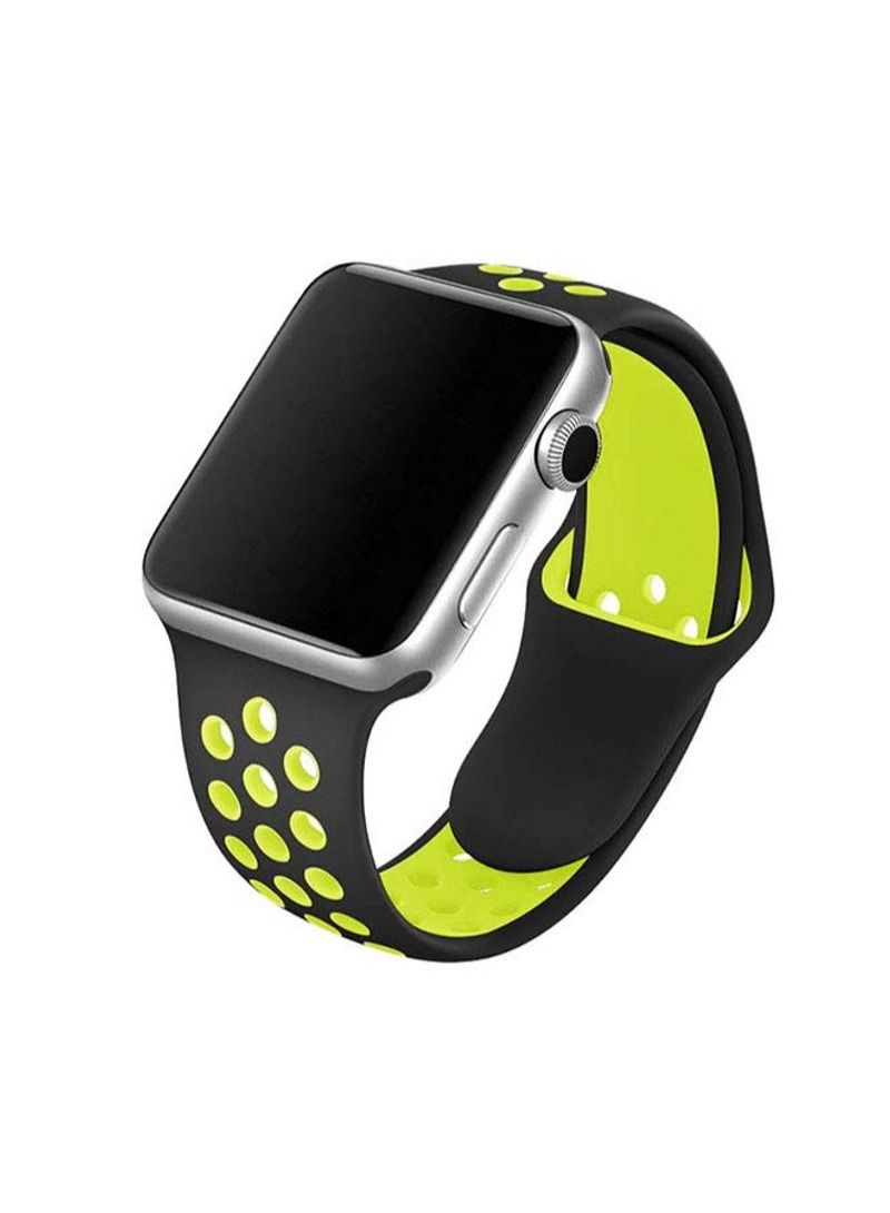 حزام الساعة البديل متوافق مع 42مم (سلسلة 11/10)/41مم/40مم/38مم لساعة آبل كلها السلسلة بالأسود/الأخضر - Image 2