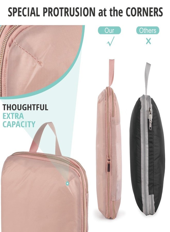 Bunnychill Expandable Compression Packing Cubes for Suitcases,8 Set Lightweight Compressible Travel Packing Organizer for Carry on Suitcase,Organizer Bags Set as Travel Essentials for Women(Pink) - Image 4