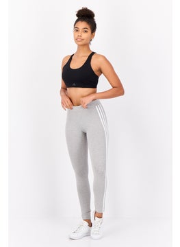 adidas Originals Women Sportswear Fit 3 Stripes Training Leggings, Grey  - Image 3