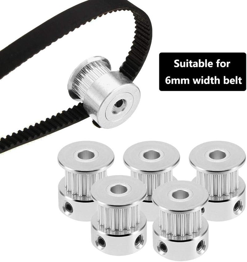 Saipor Saiper GT2 16 Teeth 5mm Bore Timing Pulley Aluminum Synchronous Wheel for 6mm Belt, Compatible with RepRap 3D Printer Prusa i3 (5pcs) - Image 5