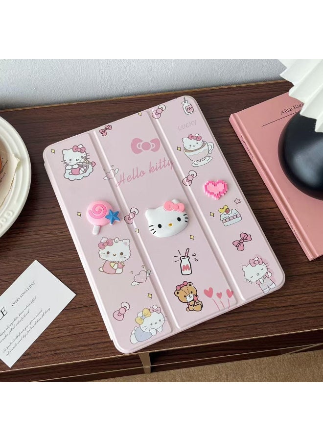 iPad Case, 3D Cartoon Silicon Flip Cover with Pencil Holder, Compatible with iPad Air 4\5\6 air 11 2024 pro 10.9\11, Kids Design