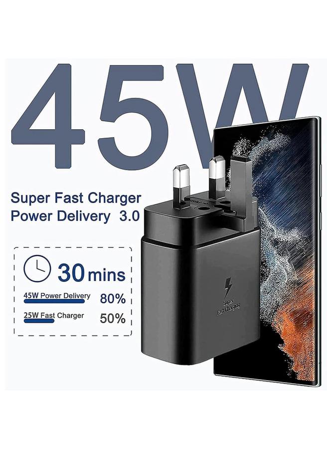 PROMASS USB C Fast Charger, 45W Fast Charger Plug for Samsung, USB C Charger Plug Compatible with Samsung Galaxy S23/S23+/S23 Ultra/S22/S22+/S22 Ultra/S21/S20/Note 20/Z Flip4/Z Fold4 - Black - Image 3