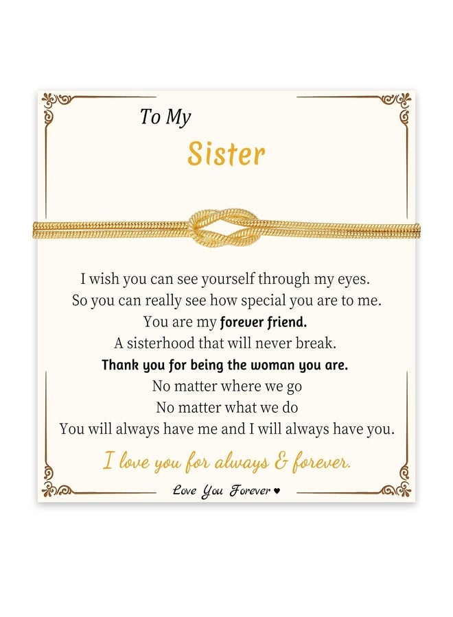 Sistble Mothers Day Gifts for Sister, Sisters Gifts from Sister Gold Bracelets for Women Big Sisters Bracelet Infinity Knot Bracelet Friendship Bracelets Birthday Gift Jewelry - Image 3