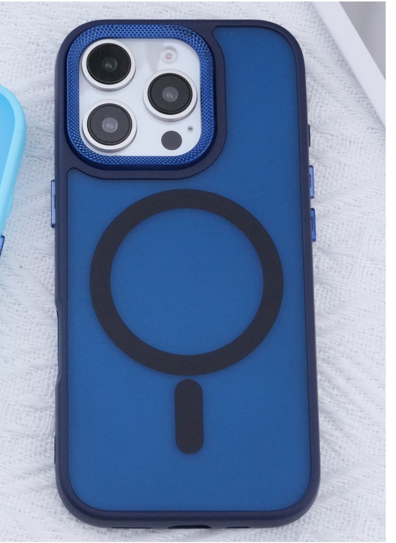 Magnetic Matte Case for iPhone 15 Pro Max, MagSafe Compatible, Translucent Matte Back, Slim Shockproof TPU Protective Cover with Luxury Plating Edges