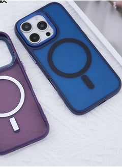جومو ستور غطاء حماية مغناطيسي مطفي لهاتف iPhone 15 Pro Max، متوافق مع MagSafe، ظهر شفاف مطفي، نحيف مقاوم للصدمات، مصنوع من TPU ناعم مع حواف فاخرة مطلية  - Image 4