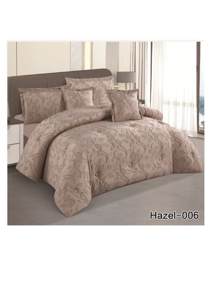 SMART HOME Luxurious embroidered double bedspread made of 100% microfiber, reversible bed cover, double-filled duvet cover set, 6-piece sleeping set (filled duvet cover + fitted sheet + pillowcase + pillowcase). Bedspread measures 230 x 250 cm and duvet covers measure 200 x 200 cm (colors same as the picture) - Image 3