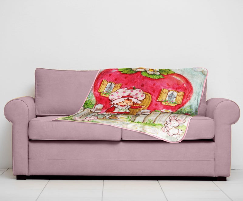 Jay Franco Kids Plush Throw Blanket â€“ Soft & Comfy Throw for Couch or Bed â€“ Cozy Home DÃ©cor for Living Room & Bedroom, Multi - Strawberry Shortcake, 40x50 - Travel Blanket - Image 3