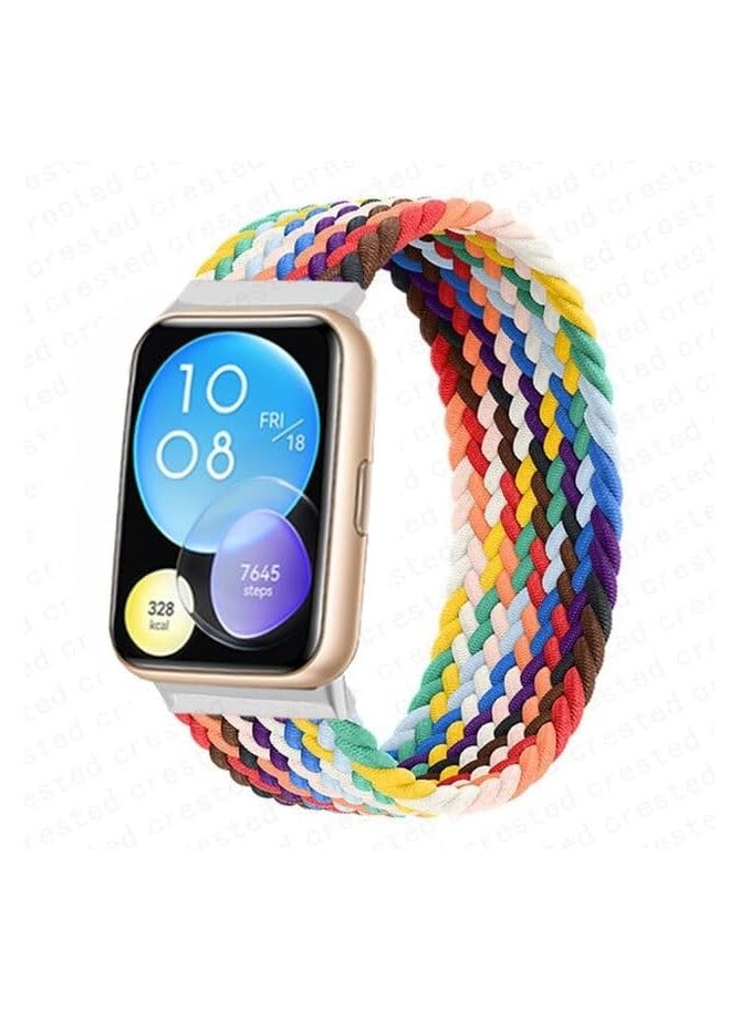 Braided Sport Band Compatible with Samsung Galaxy Watch Active/Active2 40mm 44mm/Galaxy Watch 42mm, Elastic Sport Band for  Stretchy Watch Band 20mm (large, multicolor)