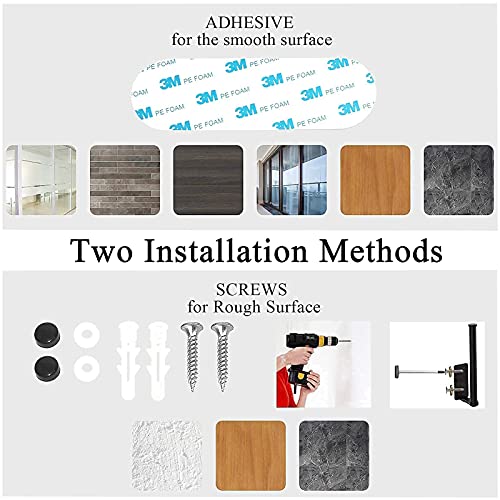 XDerlin Paper Towel Holder Under Cabinet-Matt Black Self Adhesive Paper Towel Holder for Bathroom Countertop Organizer Horizontal or Vertical Wall Mounted for Kitchen Accessories - Image 5