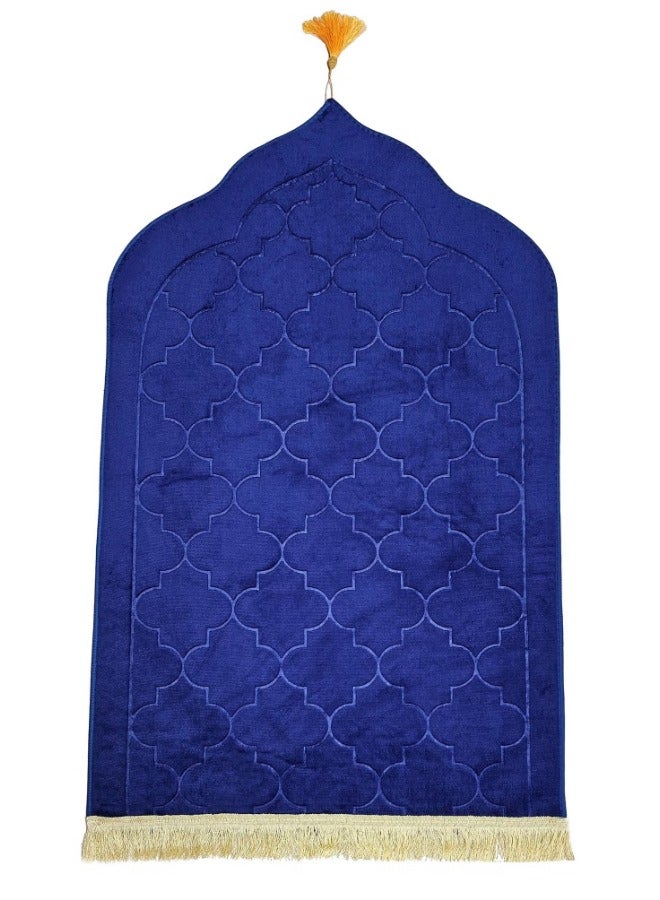 Embossed Prayer Mat Anti-Slip Velvet Top Islamic Prayer Mat New Design Thick Padded Sajadah Prayer Rug for Men Women Eid Gift Ramadan Color May vary - Image 1