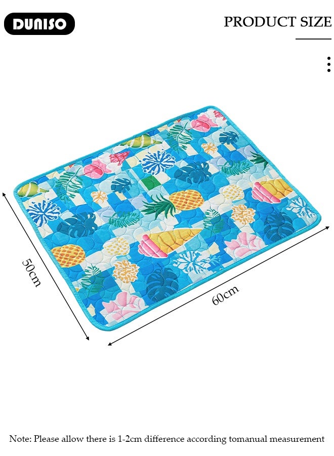 DUNISO Dog Cooling Mat Portable Ice Silk Pet Cooling Pads with Non Slip Bottom,Reusable Pet Cooling Blanket for Cats Dogs Breathable Lightweight Summer Washable Pet Blanket for Indoor Outdoor Use Travel - Image 2