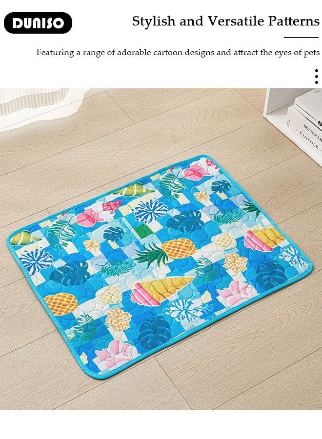 DUNISO Dog Cooling Mat Portable Ice Silk Pet Cooling Pads with Non Slip Bottom,Reusable Pet Cooling Blanket for Cats Dogs Breathable Lightweight Summer Washable Pet Blanket for Indoor Outdoor Use Travel - Image 4