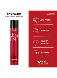Sexy Hair SexyHair Big Spray & Stay Intense Hold Hairspray, 9 Oz | Extreme Hold and Shine | Up to 72 Hour Humidity Resistance | All Hair Types  - Image 4
