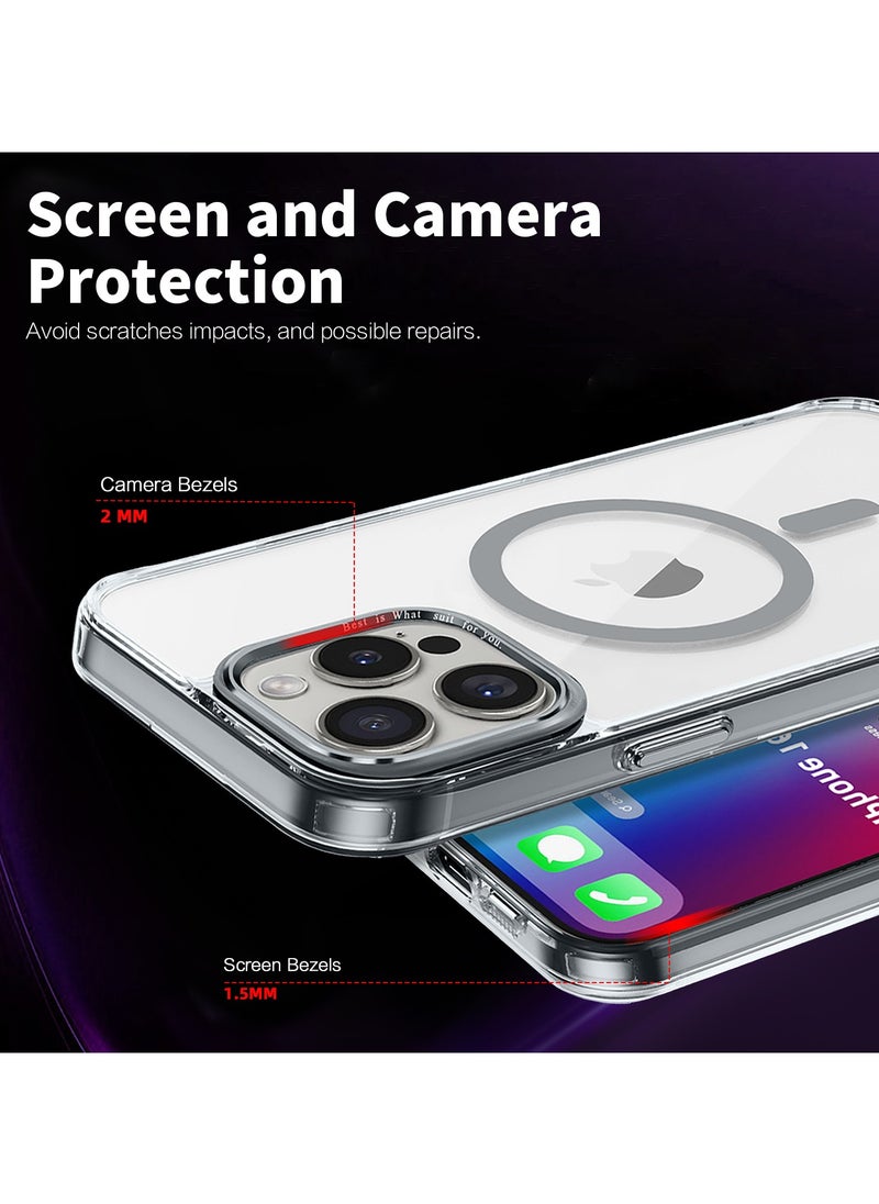 ICARLUS For Apple iPhone 16 Pro Max Case Compatible with MagSafe TPU+PC Anti-Scratch Cover - Gray  - Image 4