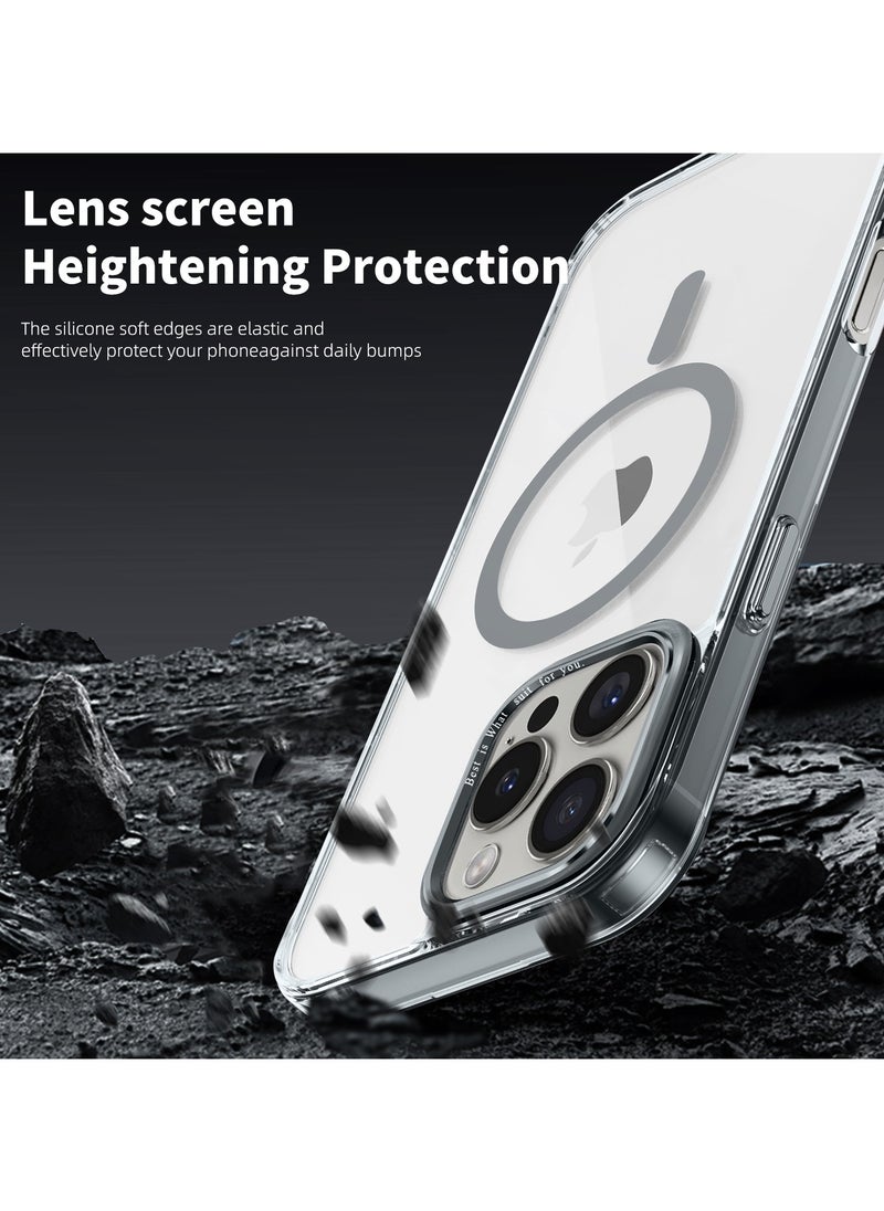 ICARLUS For Apple iPhone 16 Pro Max Case Compatible with MagSafe TPU+PC Anti-Scratch Cover - Gray  - Image 3