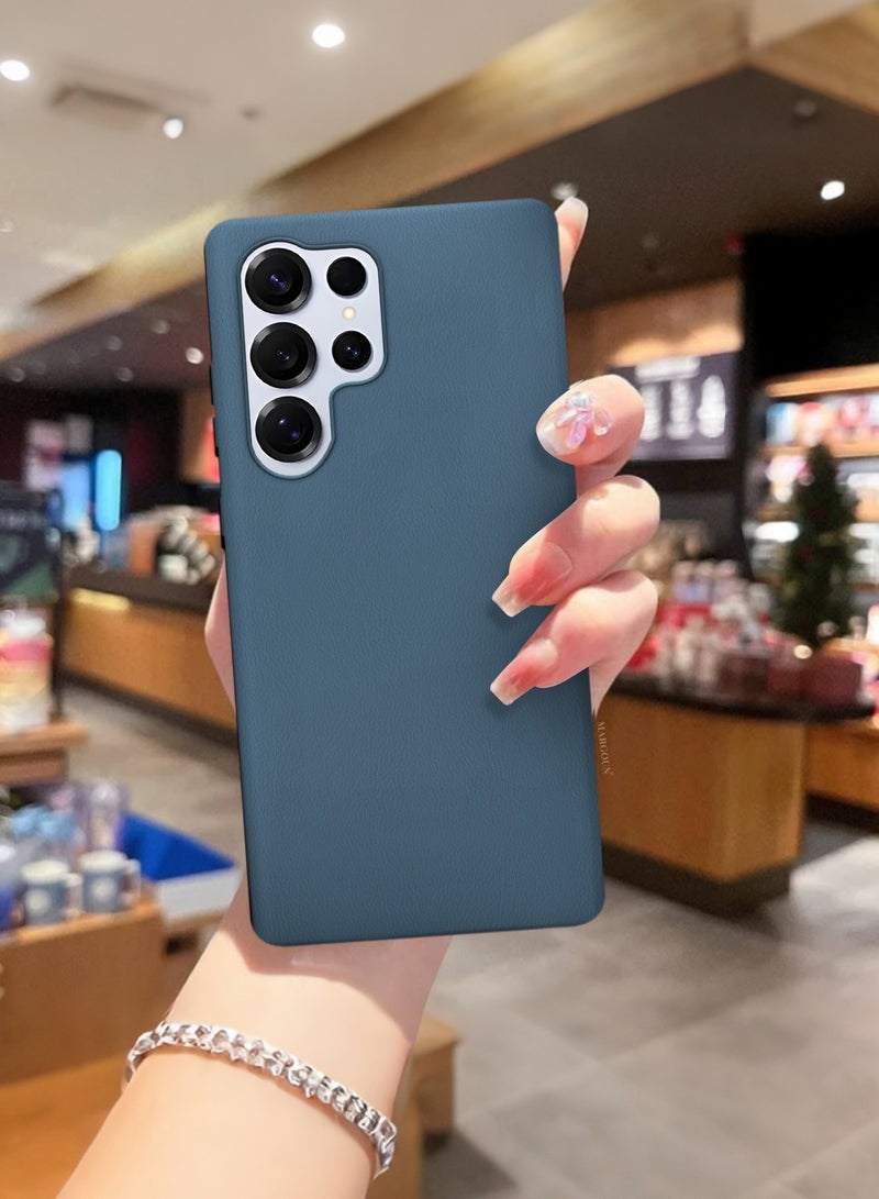 CATANES Leather Slim Fit Phone Case for Samsung Galaxy S25 Ultra – Shock-Absorbent Bumper & Precise Camera Cutout - Dark Blue - Image 5