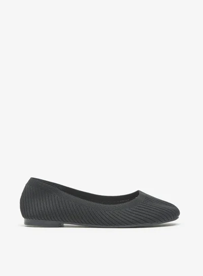 Flora Bella By Shoexpress Women Textured Slip-On Round Toe Ballerina Shoes