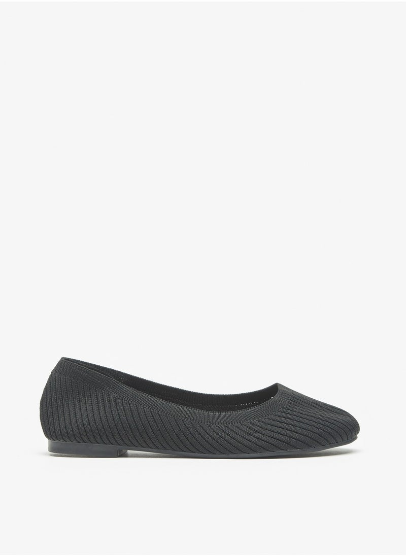 Flora Bella By Shoexpress - Women Textured Slip-On Round Toe Ballerina Shoes - Image 1