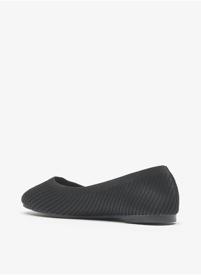 Flora Bella By Shoexpress - Women Textured Slip-On Round Toe Ballerina Shoes - Image 1