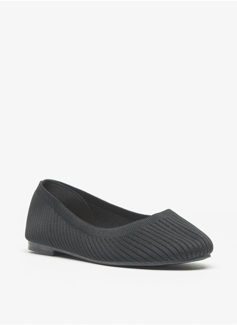 Flora Bella By Shoexpress - Women Textured Slip-On Round Toe Ballerina Shoes - Image 1