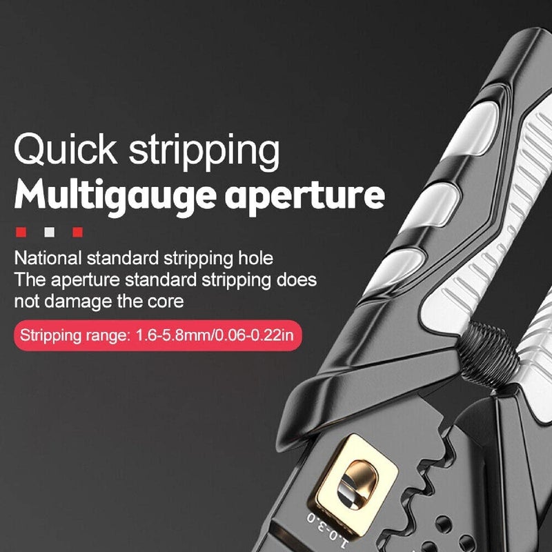 MVM Enterprise MultiFunctional 25in1 Wire Stripper and Electrician Tool Steel Pliers for Splitting Breaking Terminal Crimping Stripping Cable Cutting Winding and Clamping - Image 4