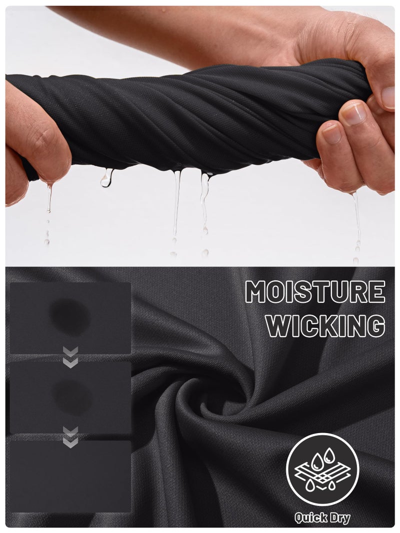 TACVASEN Mens Golf Shirt Dry Fit Mens Polo Shirts Short Sleeve Performance Golf Polos for Men with Collar Work Shirts Black, XL - Image 5