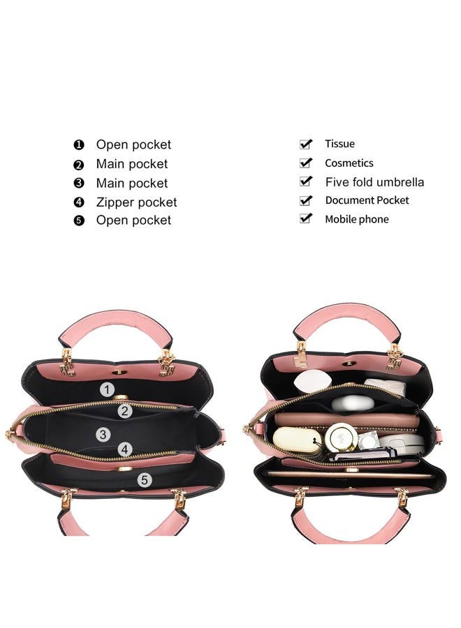 XIAOYU Small Purses and Handbags for Women Fashion Crossbody Bag Lightweight Shoulder Bag Top Handle Satchel Purse (Pink2) - Image 4