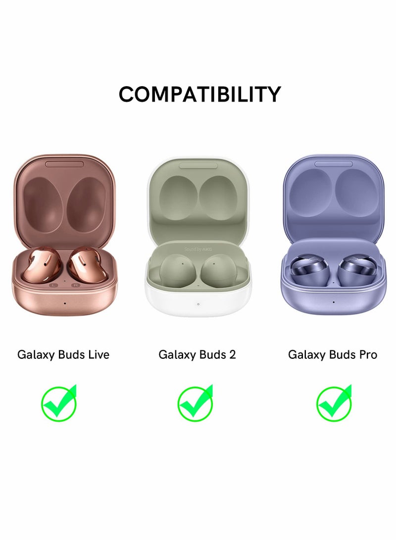 Excefore غطاء حماية لسماعات الأذن، لهاتف Samsung Galaxy Buds 2 Pro Case / Galaxy Buds Pro Case / Galaxy Buds 2 Case / Galaxy Buds Live Case غطاء صلب أنيق مقاوم للصدمات من مادة TPU للنساء والفتيات (ماندالا، مع مفتاح) - Image 4