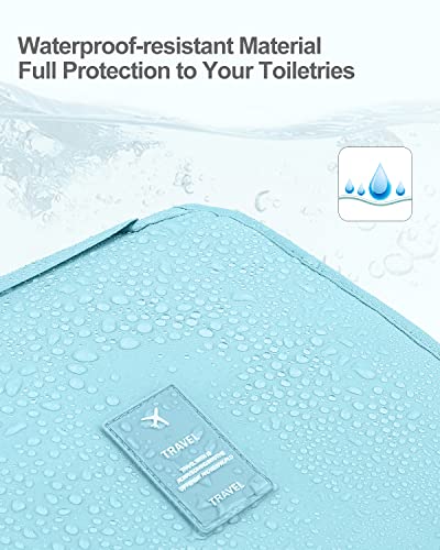Luxtude Small Hanging Toiletry Bag for Women, Water-resistant Travel Toiletry Bag with Hanging Hook, Portable Toiletry Travel Organizer Bag for Toiletries, Shower, Bathroom, Cosmetics etc.(Blue) - Image 4