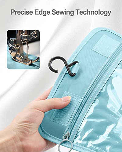 Luxtude Small Hanging Toiletry Bag for Women, Water-resistant Travel Toiletry Bag with Hanging Hook, Portable Toiletry Travel Organizer Bag for Toiletries, Shower, Bathroom, Cosmetics etc.(Blue) - Image 5