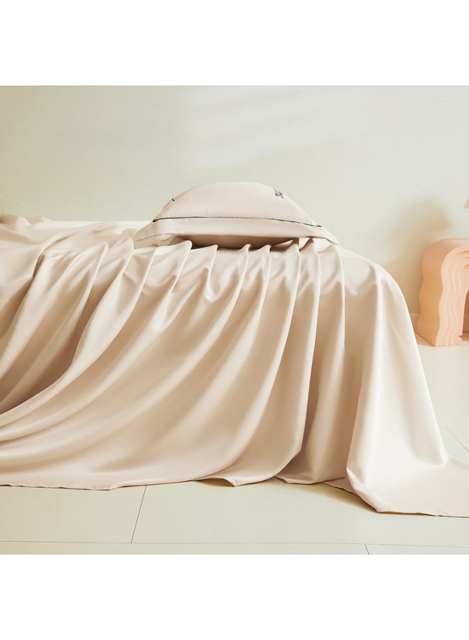 Solid Color Cool Bed Sheetss Single Piece Single Double Ice Quilt Pillowcase Student Dormitory Three-piece Set Summer Non-tencel Silk