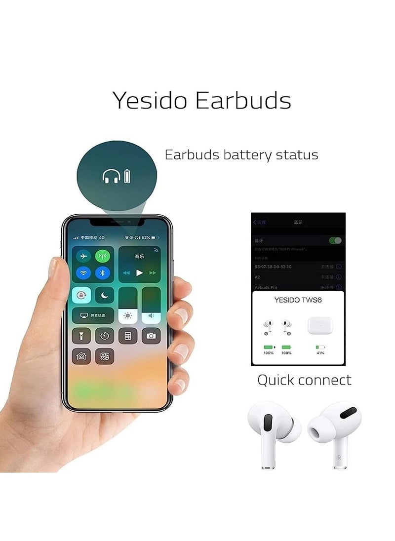Yesido - Yesido TWS-06 Wireless Bluetooth Earphones With HD Microphone and Active Noise Cancelation Compatible With iPhone 13 Pro - Image 1