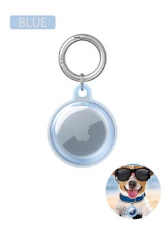 Waterproof Apple Airtags Case, Silicone Protection Keychain Holder Case Cover,  Anti-Loss Airtag Accessories (Blue)