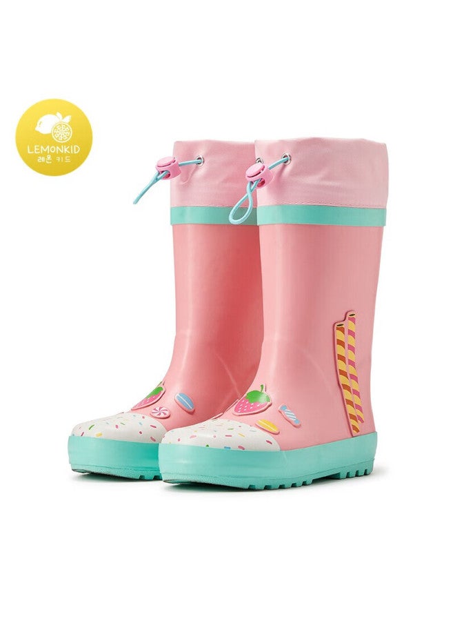 Lemonkid Children's Rubber Rain Boots, Tall, For Girls And Boys, Waterproof And Non-slip, For Students, Pink Cake Design, Size 31 - Image 2