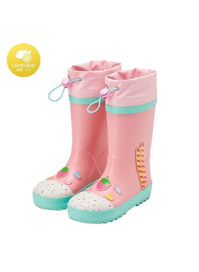 Lemonkid Children's Rubber Rain Boots, Tall, For Girls And Boys, Waterproof And Non-slip, For Students, Pink Cake Design, Size 31 - Image 1