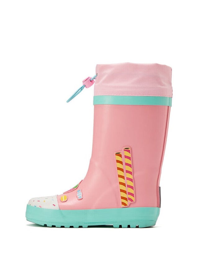 Lemonkid Children's Rubber Rain Boots, Tall, For Girls And Boys, Waterproof And Non-slip, For Students, Pink Cake Design, Size 31 - Image 4