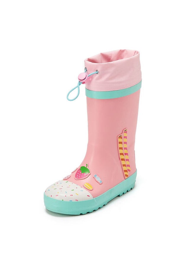 Lemonkid Children's Rubber Rain Boots, Tall, For Girls And Boys, Waterproof And Non-slip, For Students, Pink Cake Design, Size 31 - Image 5