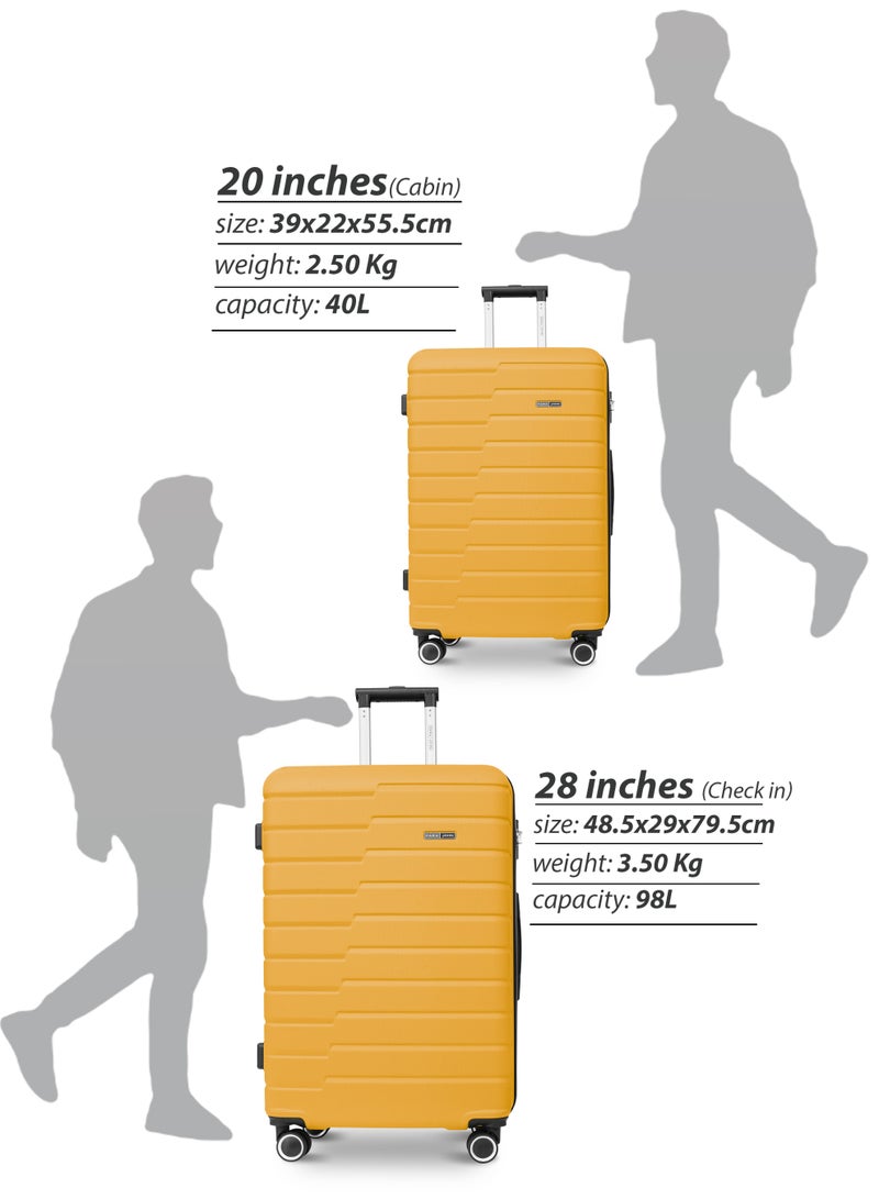 PARAJOHN Beta Cabin Size Lightweigh ABS Hardside Spinner Luggage Trolley -20 Inch | Carrying 10KG 4-Wheel Hardshell Suitcase-Yellow - Image 4