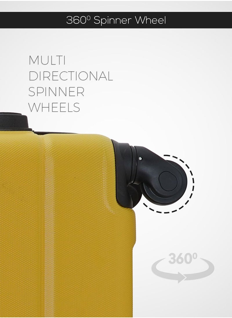PARAJOHN - Beta Cabin Size ABS Hardside Spinner Luggage Trolley 20 Inch Yellow - Image 1